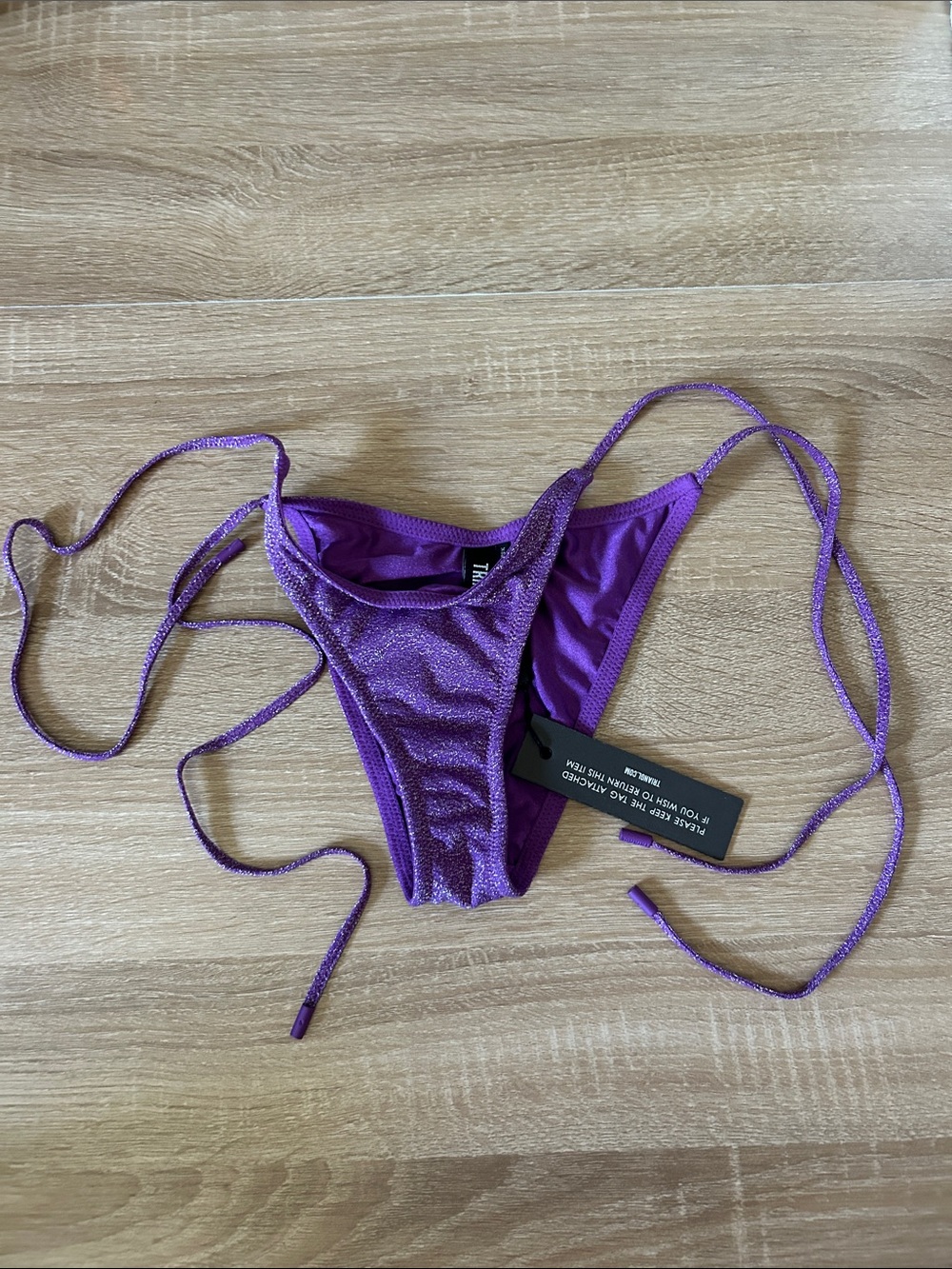 triangl swimwear Purple Shimmer String Bikini Bottom
